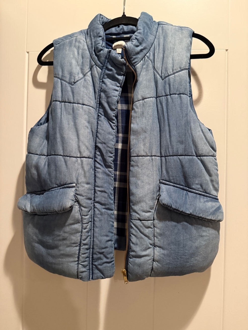 Sneak Peek Light Blue Quilted Puffer Vest